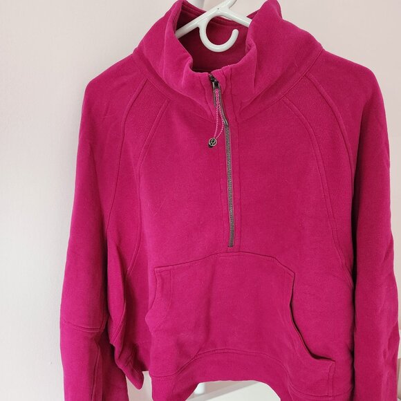 Lululemon oversized 1/2 zip funnel neck scuba ripened raspberry xl/XXL - Picture 1 of 7